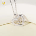 Wholesale Heart Shape Mom Letter Moissanite Necklace for Women Best Gift for Mother 925 Silver Pendant Necklace
