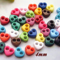 200pcs 2 Holes 4mm Colorful Heart Shape Mini Buttons for Craft Decoration Tiny Buttons for Doll Clothes Sewing Accessories