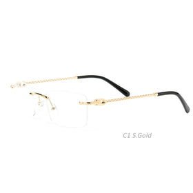 3039 Ready Stock Rimless Ottica Specs Metal Optik Frame for Wholesale