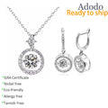 Fine Round Cut 1CT VVS1 GRA Dancing Moissanite Earrings Necklace Set 925 Sterling Silver Women Valentines Day Gifts 2026 Jewelry