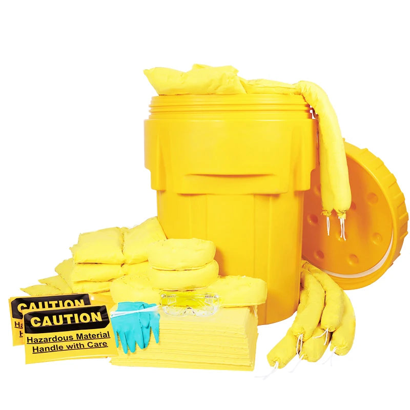 Oilspillpro HKITS95GAL-CHA 95 Gal 360 Litre Wheeled Chemical Spill Kit Hazmat Overpack Salvage Drum