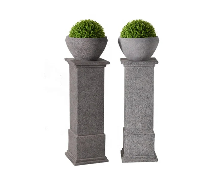 Flower Pot Planters Stand Fiberglass Modern Outdoor Indoor Tall Rectangular Flowerpot