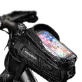 OEM IPX2 Waterproof 6.0' Front Tube Pannier for Cycling Bicycle Guaranteed Black Cover Touch Screen Frame Bag for Cell Phone
