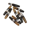 AB0881 Natural Banded Agate Barrel Rice Tube BeadsElongated Drum Cylindrical Gemstone Beads for Jewelry Making