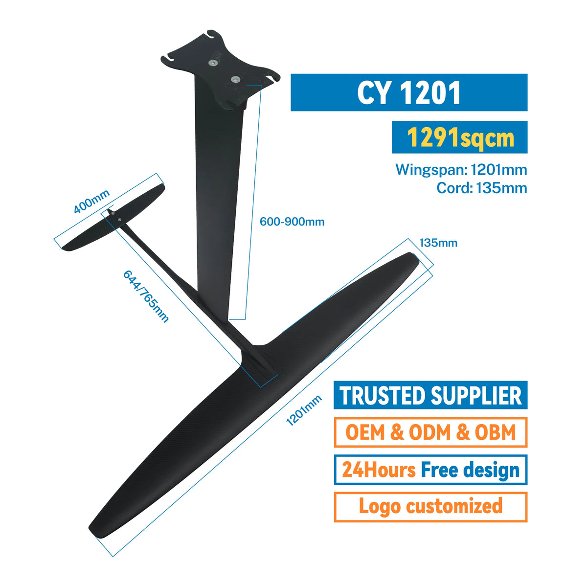 CY-1201 Unisex Aluminum-Carbon Surf Hydrofoil New Design Inflatable SUP Board Factory Outlet Water Ski Kite Surf Board MegaBDM