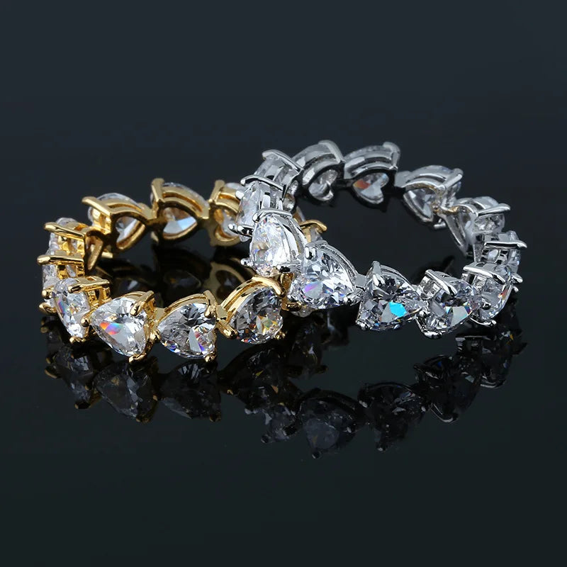 Icy Heart Diamond Zircon Jewelry Ring Women Finger Jewelry Rings