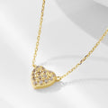 Delicate 14k Gold Plated Necklace Women Silver 925 Zirconia Diamond Heart Pendant Necklace
