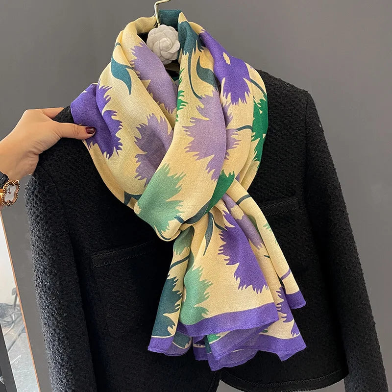 Manufacturers Wholesale Custom Ladies Plain Cotton Soft Scarves Shawls High Quality Multicolor H Printed Large Hijabs Scarf