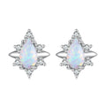 Factory 925 Sterling Silver Waterdrop-shaped Opal Earrings for Women Fine Jewelry Star-like Ear Studs Wedding Party Gift BSE685