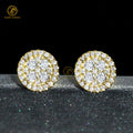 New Trendy 925 Sterling Silver Hiphop Style Flower Design Earrings with VVS Diamond Moissanite Studs Men Women Gifts for Parties