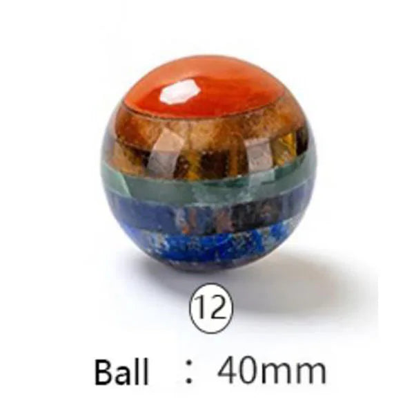 DIY Hot sale ins 7 chakra charm engraved religious yoga energy ball healing crystal
