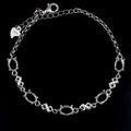 Sterling Silver 5*7mm Semi Mount Bracelet Empty Support Blank Claw Setting S925 Base Holder Without Center Stone for Inlay DIY
