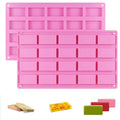 20 Cavities Rectangle Shaped Handmade Silicone Soap Molds for Chocolate Cake Jelly Handmade Mold