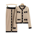 2025Wholesale Ladies Sweet Casual Knitwear Set Long Sleeve Sweater Cardigan+Wrap Hip Half Skirt Winter 2 Piece Women Sweater Set
