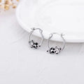 Animal Jewelry 925 Sterling Silver Two Tone Cute Cow Hoop Earrings for Women