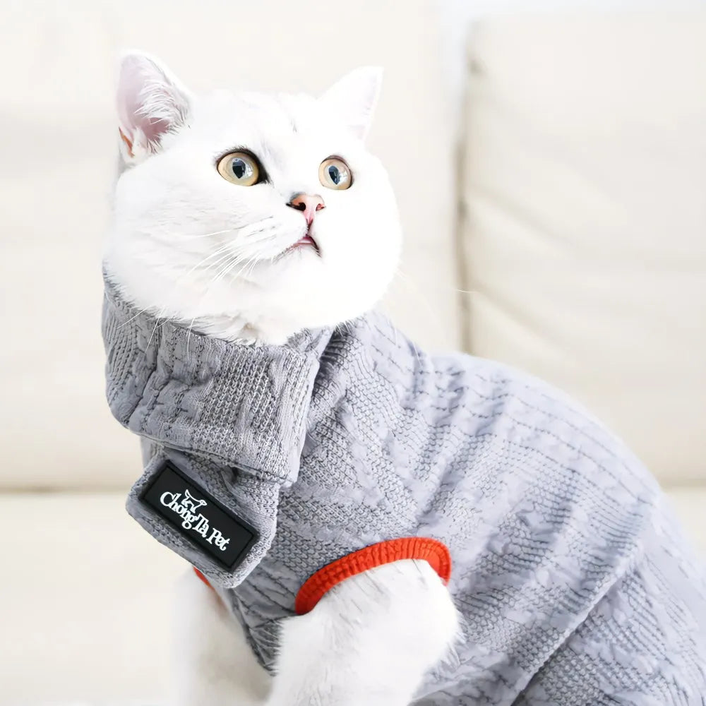 Wholesale Hand Crochet Spring Woll Pet Dog Cat Sweater with Scarf