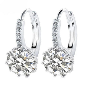 Fashion 10 Colors 3A Zicon Earrings Colorful Zirconia Crystal Jewelry Hoop Earrings Gifts Wholesale for Women