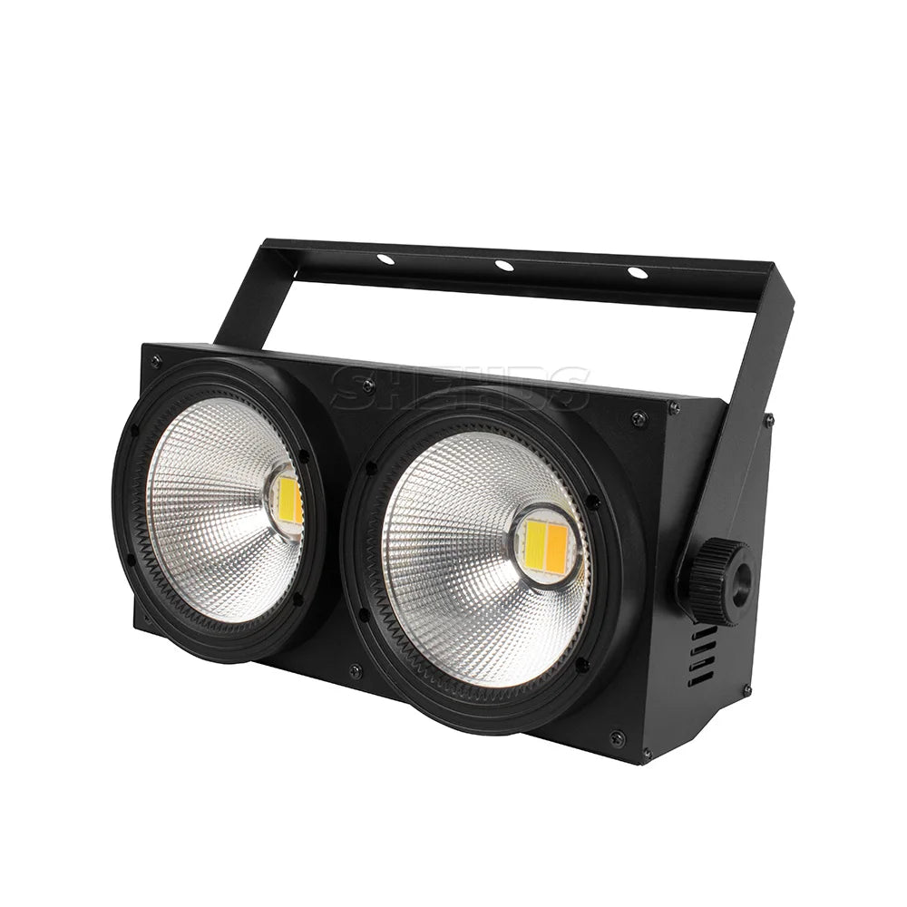 3200K 5600K Warm White and Cold White 2in1 LED 200W 2 Eyes Audience DMX512 COB Blinder Light