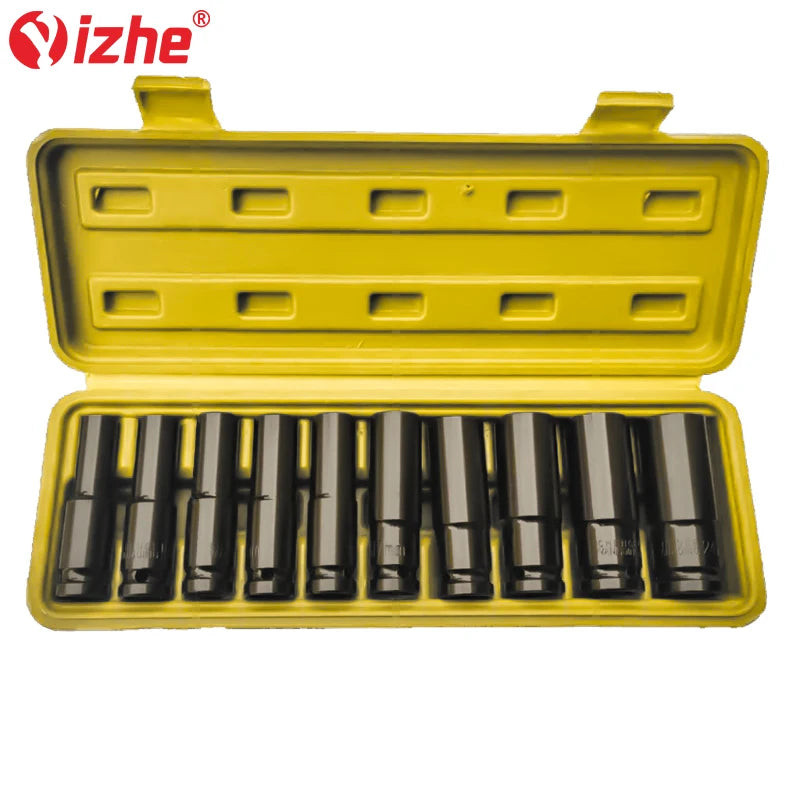 10pcs 8-24mm 1/2 Inch Drive Deep Impact Socket Set Heavy Metric Garage Tool Impact Socket Set Hand Tool Set