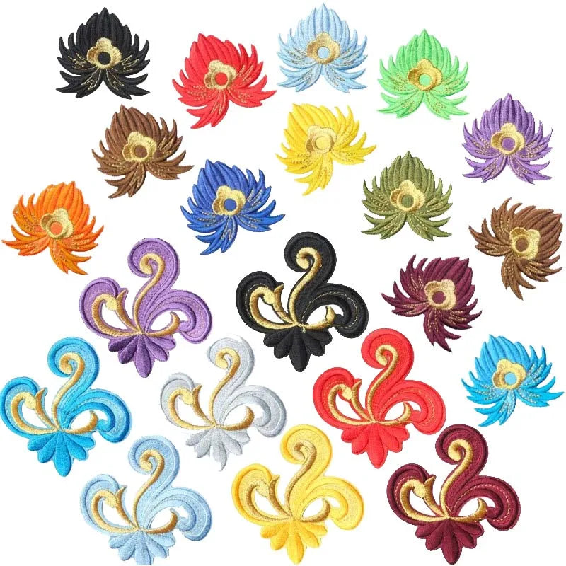 Diy Garment Ethnic Flame Embroidery Patch Sticker Iron-on Costume Dress Accessories Decorative Hotfiix Flower Motif Applique
