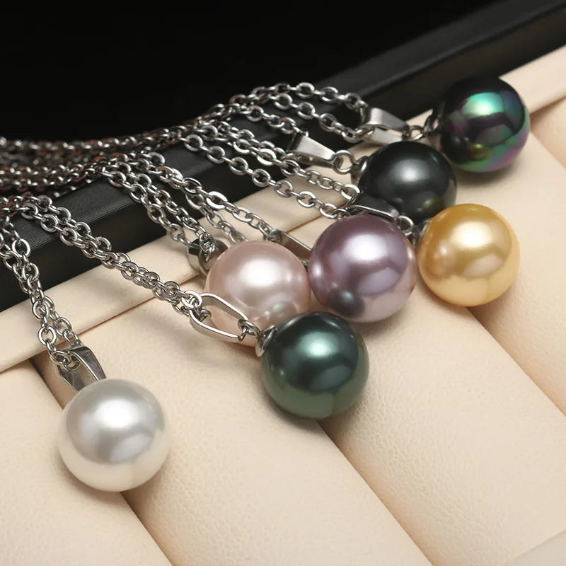 925 Silver Shell Pearl Pendant Perfect Perfect Shell Pearl Does Not Include Chain Pendant for DIY Jewelry