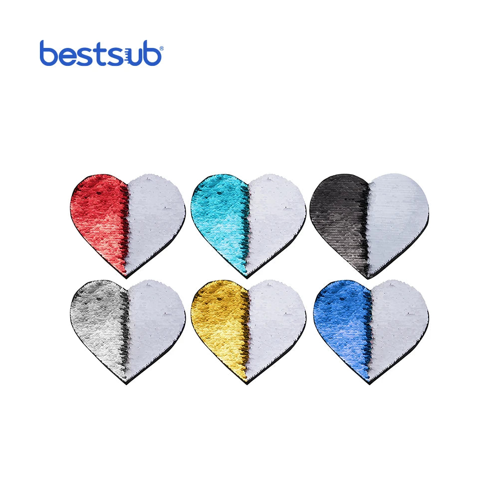 BestSub Wholesale Hot Sale Custom  Sublimation Blanks 19*22cm Flip Sequins Adhesive