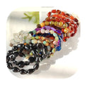 New Arrivals Crystals Healing Stones Jewelry Natural Colorful Moss Agate Quartz Crystals Elastic Bracelet for Women Gift