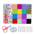 Letter Beads Kit and Glass Bead Seed Tool Sets   Opaque Color Mini Seed Beads Bracelet Set