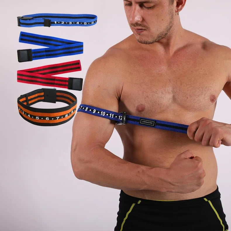 Adjustable Gym Muscle up Arm Blood Flow Restriction Cuff Bicep Occlusion Belt Legs Bfr Training Bandage Bands Straps with Scale