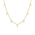 SP Elegant Style 18K Gold Plated Stainless Steel Freshwater Pearl Beads Choker Necklace