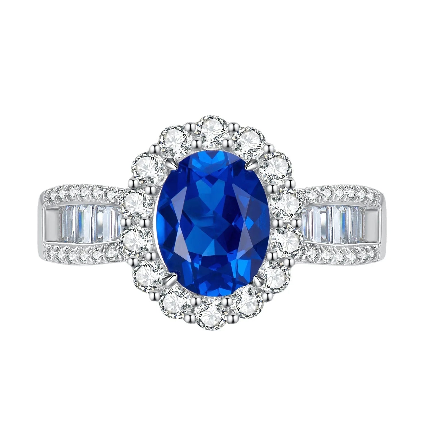 Wholesale 925 Sterling Silver Boho Magic Spinner Ring With Diamonds Cheap Cubic Zircon Engagement Wedding Jewelry Blue Sapphire