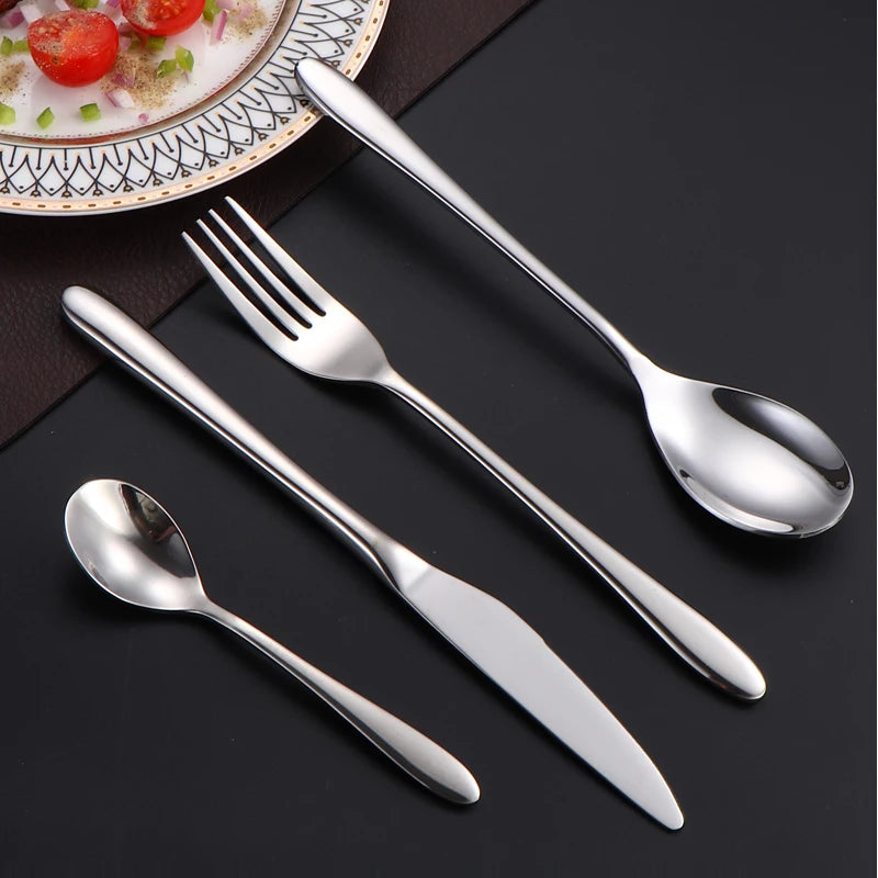 New Arrival Stainless Steel Knife Fork Spoon Cutlery Set Silverware Stainless Steel Flatware Set for Restaurant Wedding Home