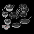 20 Pc Hex Hybrid Cookware Set W/ Lids Non Stick Stainless Steel Wok Hex Kitchenware Clod 3-ply Stainless Steel Honeycomb