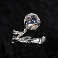 2023 Fashion Jewelry Wholesale 925 Sterling Silver Rhodium Plated Twig Winding Moonstone Ring 925 Sterling Silver Ring
