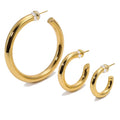 Metal Texture Solid Simple Fashion Brass Gold Plated Platinum Plated Large Hoop Earrings Customized Jewelry