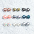 Vintage Oversized Natural Freshwater Pearl Resin Shiny Beads Artificial Pearl Luxury Party Jewelry Acrylic Stud Earrings