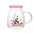Small Milk Bottle Shape 350ml Borosilicate Glass Cup BPA Free Lead Free Dishwasher & Microwave Safe for Children