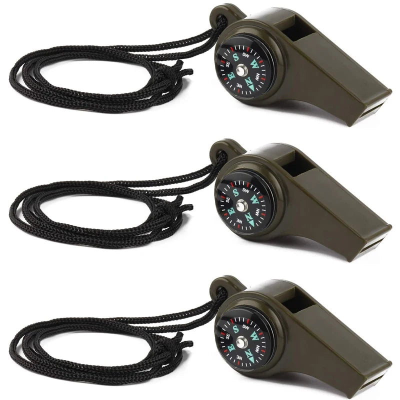 Emergency Survival Whistle 3 in 1 Emergency Whistles with Compass and Thermometer