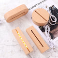 Portable Desktop Art Mood Light Lamp Acrylic Wooden Base Lamp Usb Night Light Wood Base
