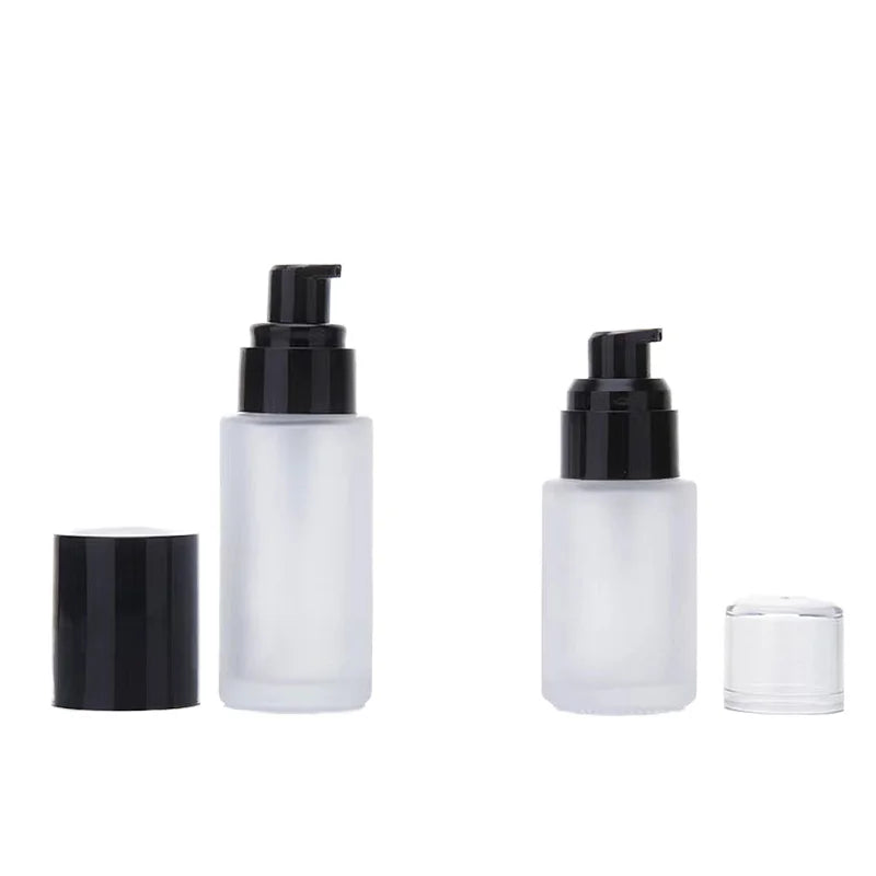 Luxury 50ml Frosted Glass Cosmetic Container Empty Lotion Bottle Dispenser Pump Screw Cap for Body Cream Minimum Order 100pcs