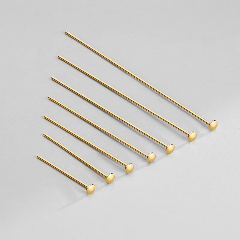 Cup Flat Head Pin Headpins 925 Sterling Silver Flat Ball Head Pin & Needles for Jewelry Making