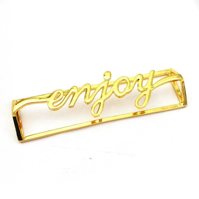 Hot Sale Metal Napkin Ring Holder Letter Enjoy Napkin Ring for Party Banquet Hotel Table Decoration
