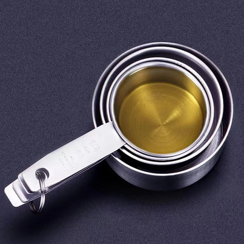 Stainless Steel Measuring Spoons and Cups Set Coffee Spoon Measure Essential Tool