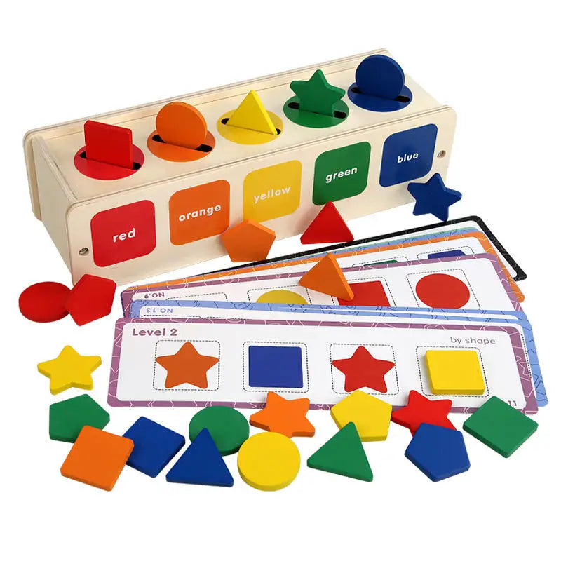 2025 New Arrival Children Wooden Color Shape Matching Game Montessori Educational Sorting Cognition Toys for Kids