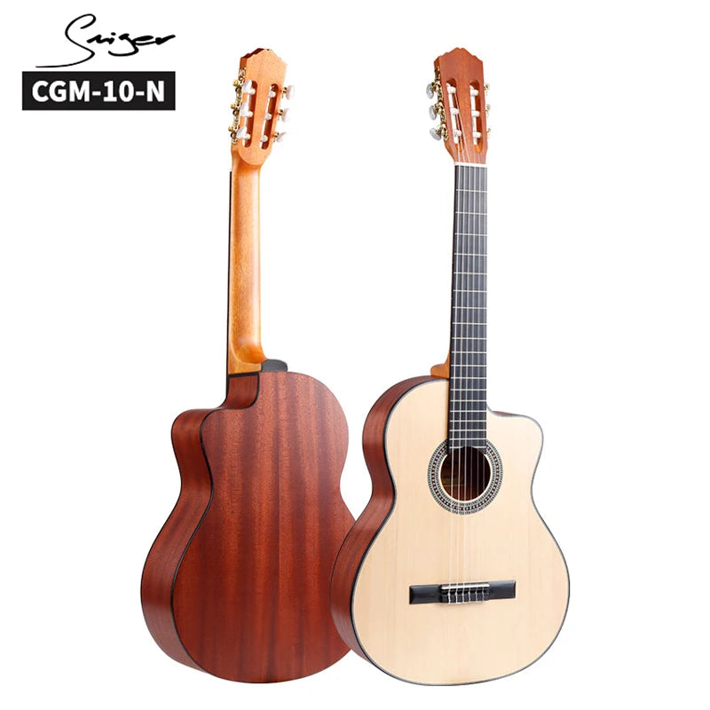 Smiger Stock Wholesale OEM Stain Finish Cutaway Body 39 Inch Spruce Wooden Spanish Classic Guitar