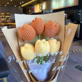 Personalized Flower Woven Cotton Knitted Handmade Rose Tulips Daisy Flowers Wedding Birthday Decoration Gifts for Mother's Day