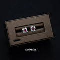 New Jewelry Pigeon Blood Ruby 5A ZIRCON Earrings 925 Sterling Silver Small Delicate Simple Versatile Earrings