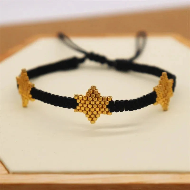 Bohemian Star Beaded Bracelet with Handmade Miyuki Seed Beads for Anniversaries or Gifts Elegant Tennis Star Bracelet