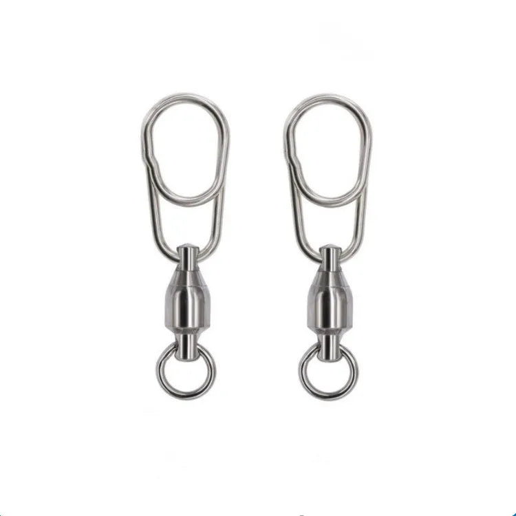 New Stainless Steel Snap Fishhook Lure Swivels Tackle Pike Fishing Accessories Bearing Rolling Swivel Connector Pin