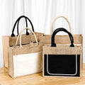 Promotion Wholesale Plain Hessian  Bag Custom Printed Large Natural Eco-Friendly Burlap Jute Shopping Bag With Logo